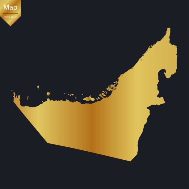 istock Abstract - High Detailed Gold Map of United Arab Emirates. 2172552317
