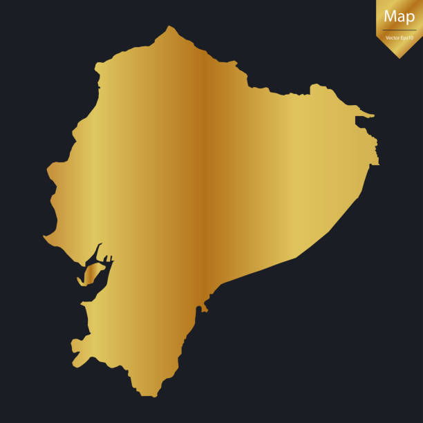 istock Abstract - High Detailed Gold Map of Ecuador. 2172552356