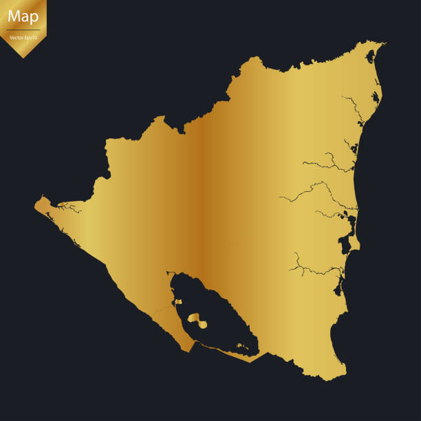 istock Abstract - High Detailed Gold Map of Nicaragua. 2172552393
