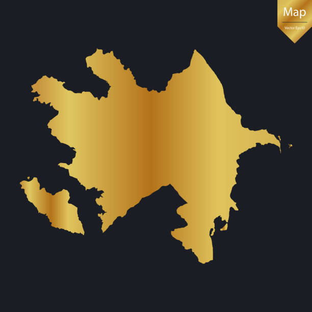 istock Abstract - High Detailed Gold Map of Azerbaijan. 2172552492