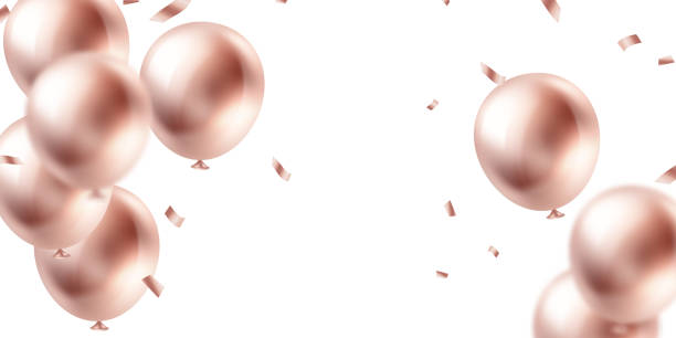 istock 3D golden balloon design background beautiful illustration banner template vector 2172555136