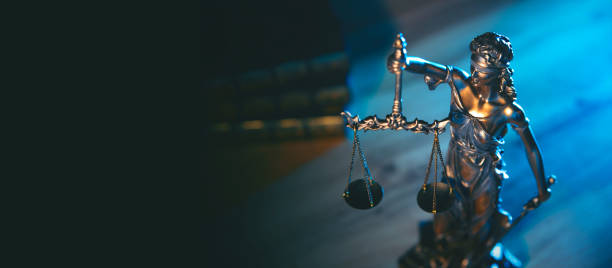 Lady justice. Statue of Justice in library
