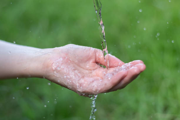 istock Pose of receiving water with palms 2172557755