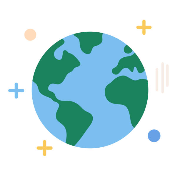 ilustrações de stock, clip art, desenhos animados e ícones de space icon planet earth - globo terrestre