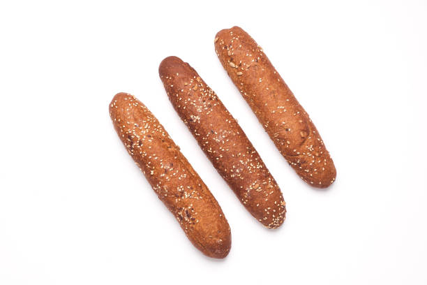 istock Rye buns, mini baguettes on a white background 2172565159