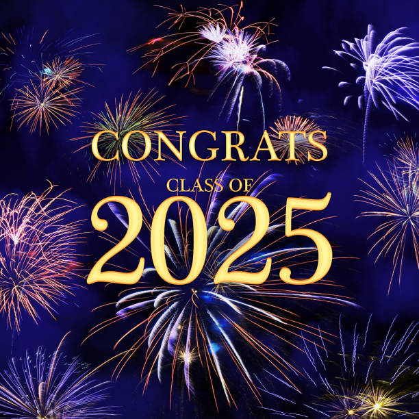 istock CONGRATS CLASS of 2025 lettering with beautiful fireworks 2172576563