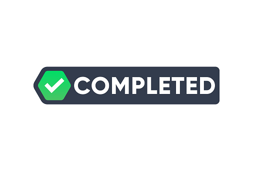 Clickable Complete Button Completed Button Template Vector Design Stock Illustration - Download ...