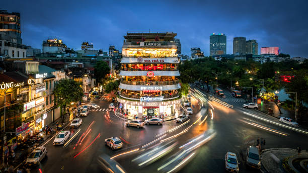 istock Hanoi, Vietnam, a bustling intersection in the Old Quarter 2172579836