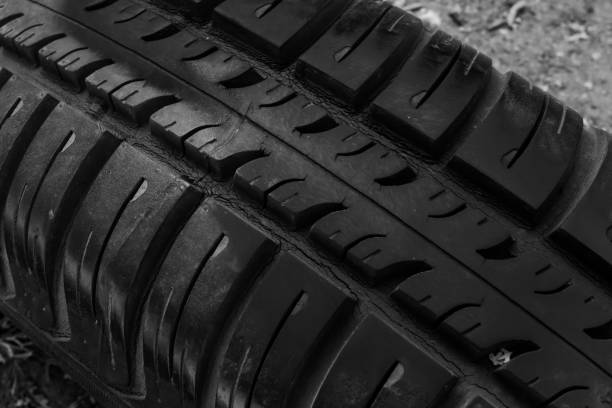 istock tire tread, tire traces background 2172580031