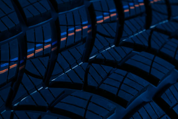 istock blue tire tread, tire traces background 2172580065