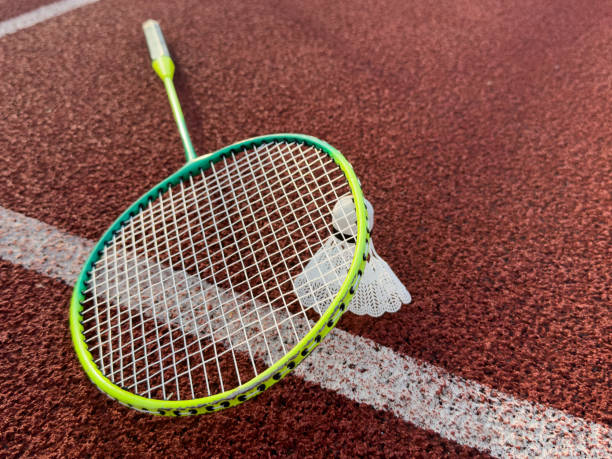 istock Badminton racket and shuttlecock on background 2172588022