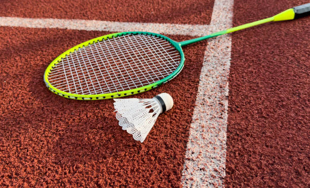 istock Badminton racket and shuttlecock on background 2172588081