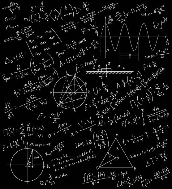 istock Mathematics symbol on school blackboard. Science chalk pattern education concept 2172589850