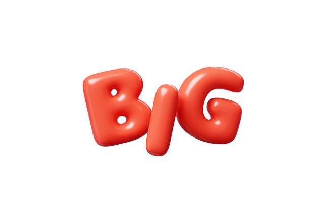 Big red Inflatable flying word for promotion design. 3D render illustration