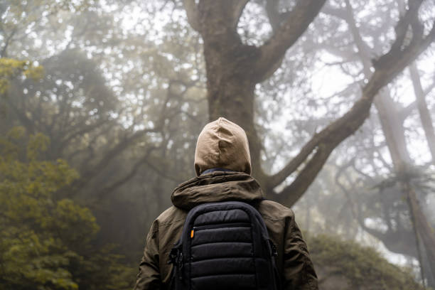 istock Hiker walking through the mountains on a rainy day 2172607802
