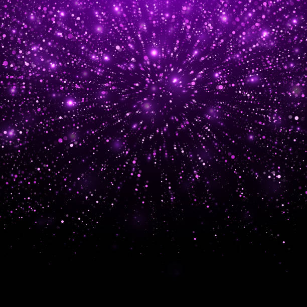 istock Glowing background of sparkles particles. Blurred bokeh twinkle on transparent background. 2172608813