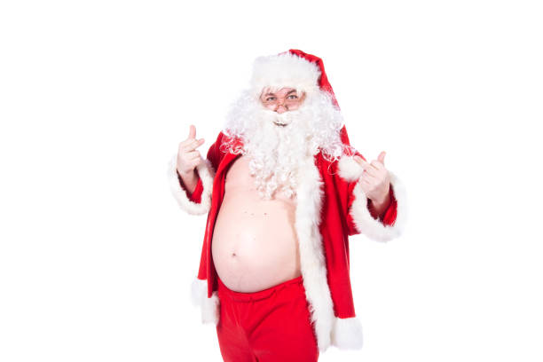 istock unny fat Santa Claus and problems with men's health. 2172610514