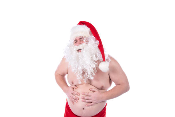 istock unny fat Santa Claus and problems with men's health. 2172610700