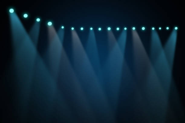 istock The concert stage theater with flood lights and abstract empty floor showcase spotlights on stage background. 2172620093