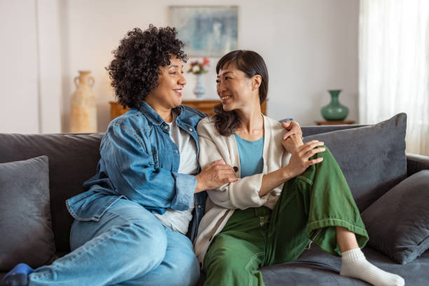 istock Lesbian couple at home 2172620865