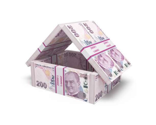 istock 200 Turkish Lira Banknote House shaped, Object + Shadow Clipping Path 2172629298