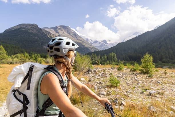 istock Cyclist Admiring Mountain Views in the Wilderness 2172635851