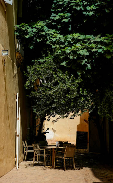 istock Cozy Arabic coffee shop with empty chairs 2172636443