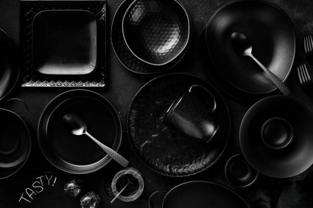 istock Set of Black Ceramic dishes 2172639108