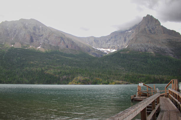 A cold morning on Saint Mary Lake