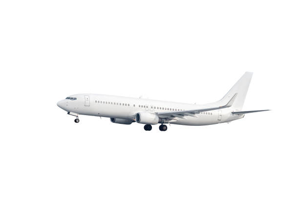 istock Take off a passenger jetliner isolated on white background 2172658989