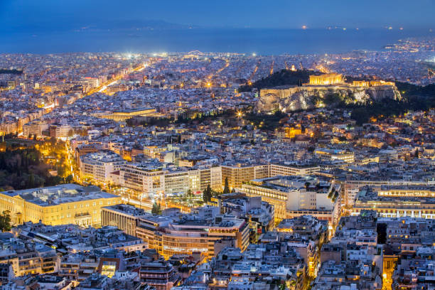 istock Glowing Night Scenery of Athens and the Ancient Acropolis 2172666070