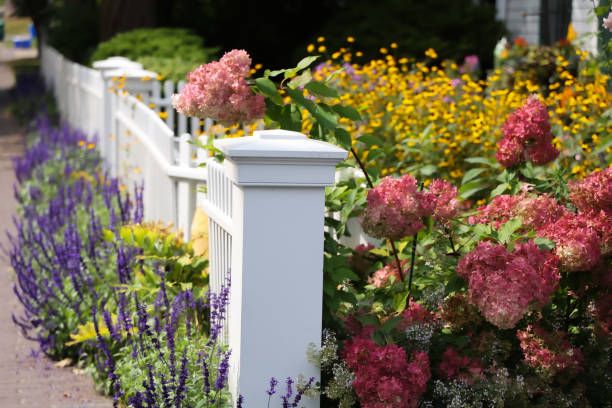 istock White Picket Fence with Flowers 2172671752
