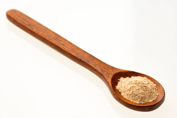 istock Peruvian organic maca powder - Lepidium meyenii in the spoon 2172692432