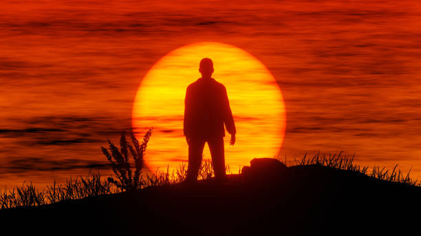 istock 3D Illustration of Silhouette Against Sunset 2172695148