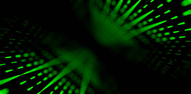 istock 3D Illustration of Abstract Green Vortex with Digital Dots 2172696051