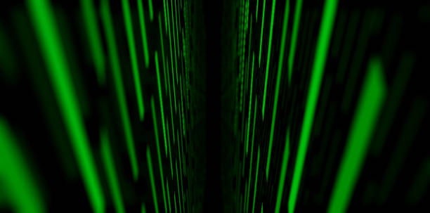 istock 3D Illustration of Neon Green Tunnel Effect on Black Background 2172696086