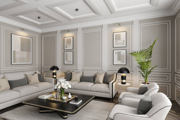 istock Elegant Neo-Classical Parisian Luxury Living Room with Modern Touches 2172725310
