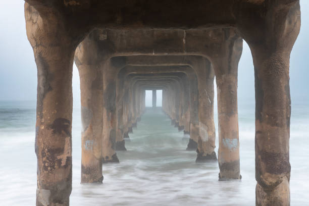 Waves of the sea on a cloudy day