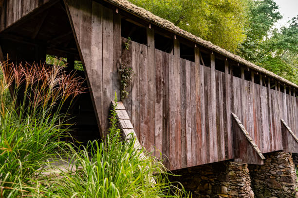 Pisgah Covered Bridge Stone Wall