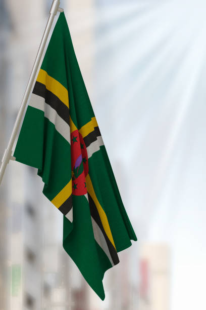 istock Dominica national flag. Render 3D. 2172737992