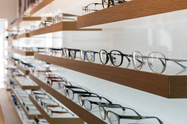 istock Shelves in an eyeglass store 2172740387