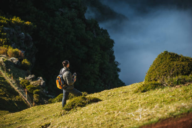 istock Young man hiking Madeira Island. 2172747066