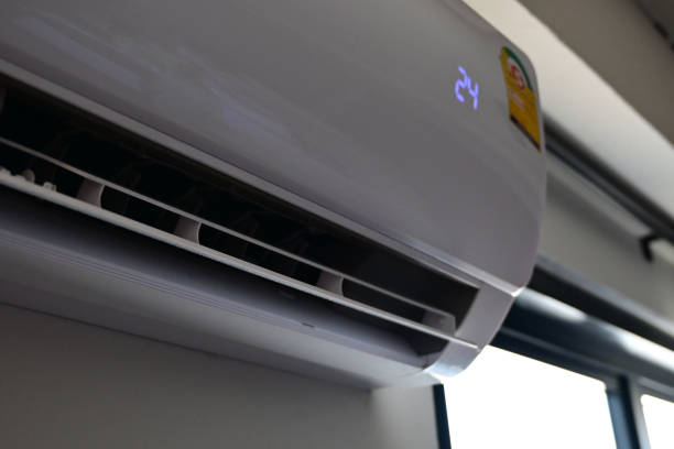 istock white air conditioner on wall, electricity object in home 2172747478