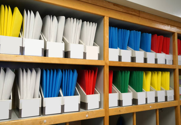 Close-Up Of Filing Cabinet In Office
