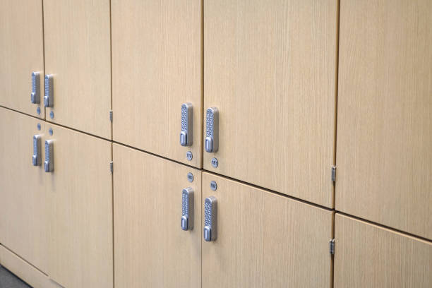 istock close up on lockers in gym with digital lock 2172749328