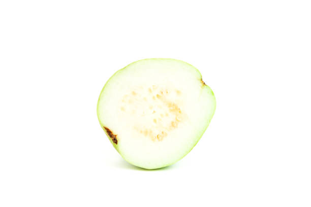 Fresh guava fruit isolated on white background, Green guava fruit