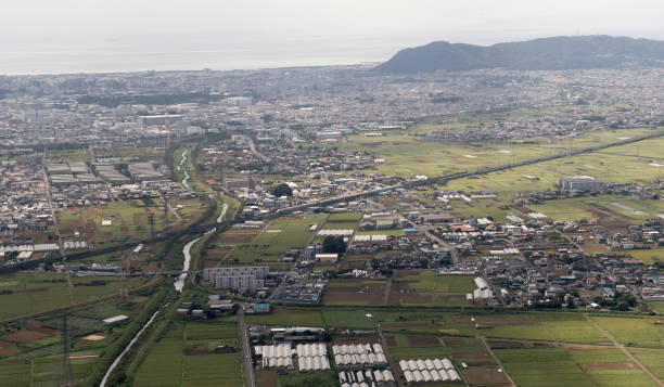 istock AERIAL VIEW: Country side in Japan 2172756291