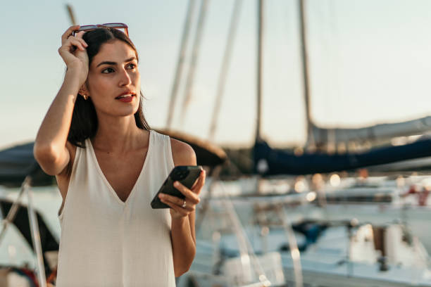 istock Golden hour walk and phone chat 2172766948