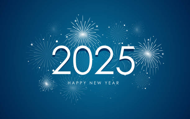 2025 happy new year background design. - tahun baru ilustrasi stok