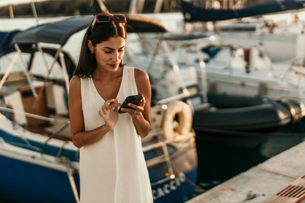 istock Golden hour walk and phone chat 2172767229